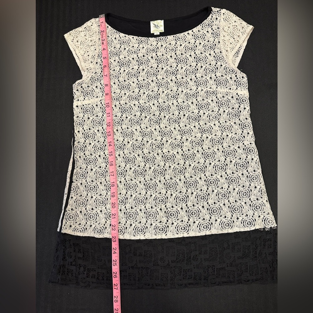 Anthropology Weston Wear Women’s XS
Black and white lace top with short sleeves - Picture 8 of 9